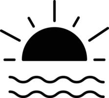 sunrise solid glyph vector illustration