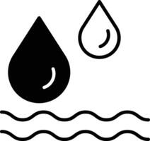 water droplet solid glyph vector illustration