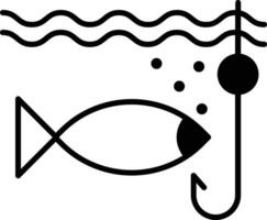 fishing solid glyph vector illustration