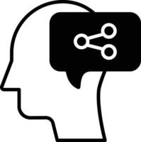 Share thoughts solid glyph vector illustration