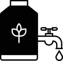 Water container solid glyph vector illustration