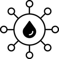 water drop solid glyph vector illustration