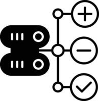 base de datos modificación sólido glifo vector ilustración