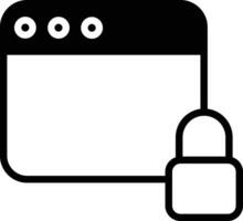 Lock browser solid glyph vector illustration