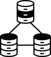 base de datos conexión sólido glifo vector ilustración