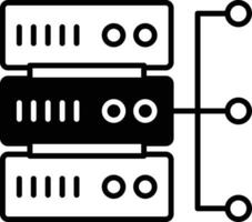 Server Flow solid glyph vector illustration