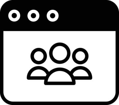 web los usuarios sólido glifo vector ilustración
