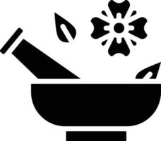 Remedy bowl solid and glyph vector illustration