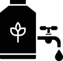 Water container solid and glyph vector illustration