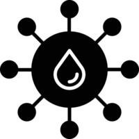 water drop solid and glyph vector illustration