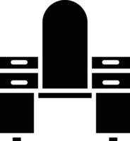 Dressing Table solid and glyph vector illustration