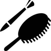 Comb and brush solid and glyph vector illustration