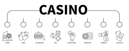 casino bandera web icono vector ilustración concepto