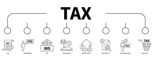 tax banner web icon vector illustration concept