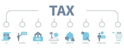 tax banner web icon vector illustration concept