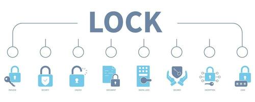 Lock banner web icon vector illustration concept