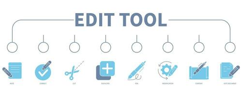 Edit tool banner web icon vector illustration concept