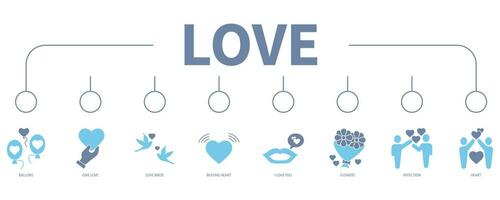 Love banner web icon vector illustration concept