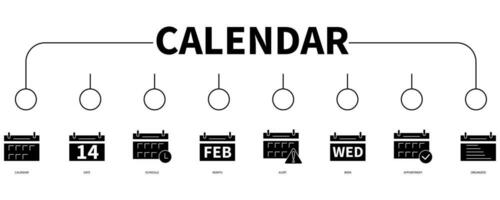 calendario bandera web icono vector ilustración concepto