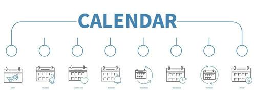 Calendar banner web icon vector illustration concept