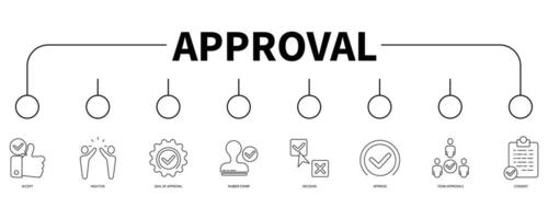 Approval banner web icon vector illustration concept