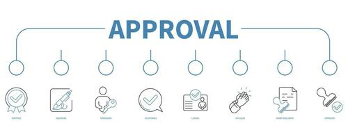 Approval banner web icon vector illustration concept