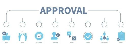 Approval banner web icon vector illustration concept