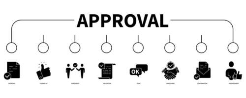 Approval banner web icon vector illustration concept