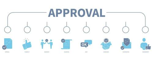 Approval banner web icon vector illustration concept