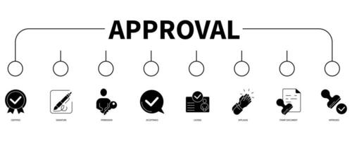 Approval banner web icon vector illustration concept