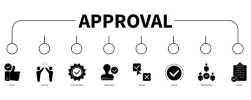 Approval banner web icon vector illustration concept