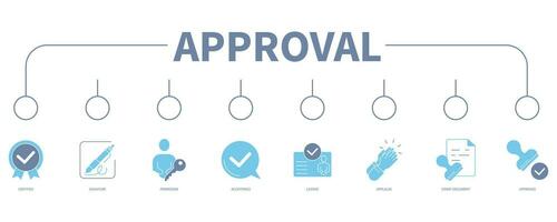 Approval banner web icon vector illustration concept