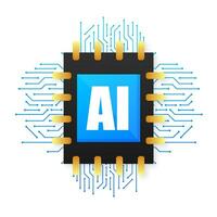 Artificial Intelligence Logo, Icon. Vector symbol. Machine learning, artificial intelligence.