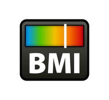 bmi o cuerpo masa índice nivel, materia. desde bajo peso a extremadamente obeso. bmi médico y aptitud cuadro. vector