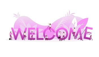 Welcome sign people, great design for any purposes. Vector illustration. Business concept.