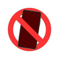 Warning sign no cell phone. No sound sign. Device icon vector
