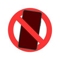 Warning sign no cell phone. No sound sign. Device icon vector