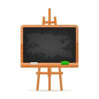 Green chalkboard. Back to school at a green school board. Vector illustration.