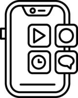 Mobile application Line Icon vector