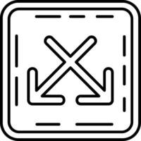 Intersect Line Icon vector