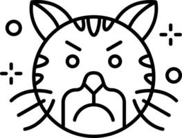Angry Line Icon vector