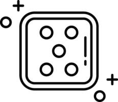 Dice five Line Icon vector