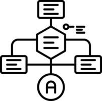 icono de línea de diagrama de flujo vector