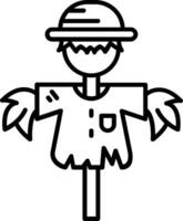 Scarecrow Line Icon vector