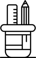 Pencil holder Line Icon vector