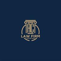 AC initial monogram for law firm with creative circle line vector