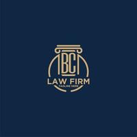 BC initial monogram for law firm with creative circle line vector