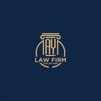 AY initial monogram for law firm with creative circle line vector