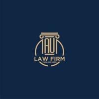 AU initial monogram for law firm with creative circle line vector