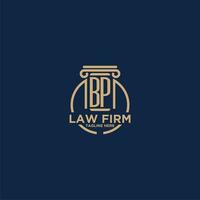 BP initial monogram for law firm with creative circle line vector